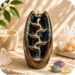 BROWN/BLUE CERAMIC BACKFLOW CONE BURNER
