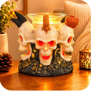 Triple Skull Electric Wax & Oil Warmer (Adjustable Dial)