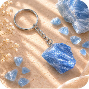 Blue Calcite Keychain