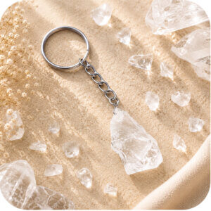 Clear Quartz Keychain