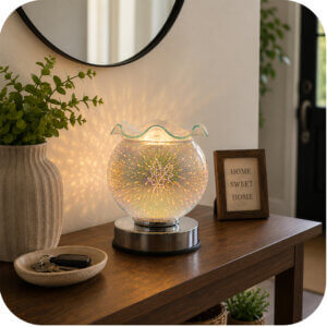 Silver Fall Leaves Electric Wax & Oil Warmer (Touch Control)