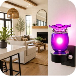 Purple Glass Plug-In Wax & Oil Warmer (Adjustable Dial)
