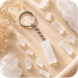 Selenite Keychain