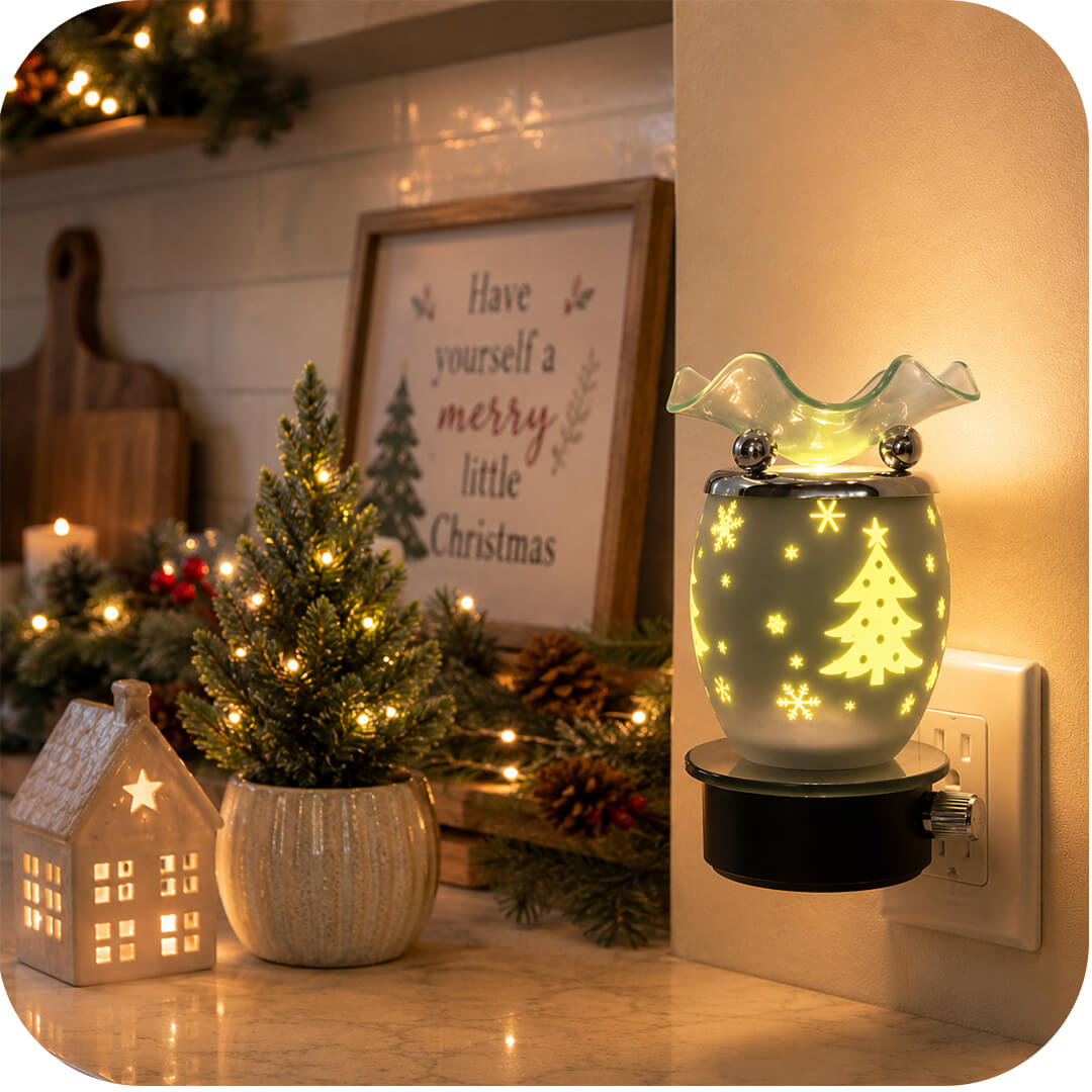 Christmas Tree Plug-In Wax & Oil Warmer (Adjustable Dial)