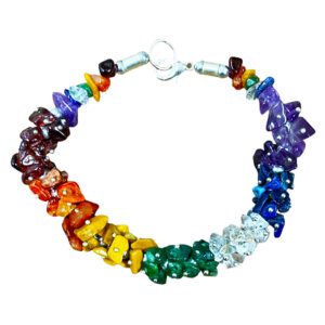 Chakra Chip Bracelet with Silver Clasp