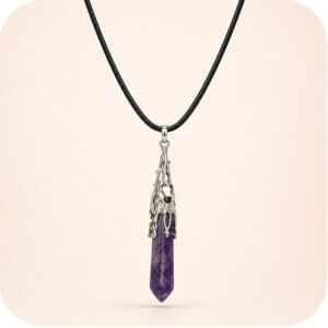 Blue Goldstone Long Point Necklace