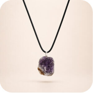 Amethyst Silver Druzy Necklace
