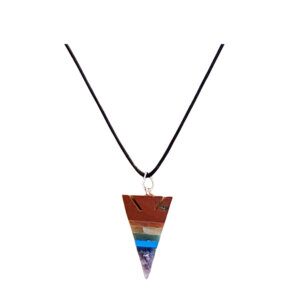 Chakra Crystal Arrowhead with a black leather rope necklace