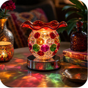 Multicolor Bubble Glass Electric Wax & Oil Warmer (Touch Control)