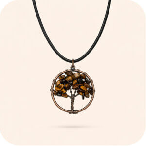 Tigers Eye Copper Tree of Life Necklace