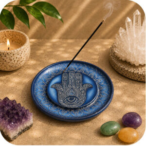 HAMSA HAND PLATE INCENSE BURNER