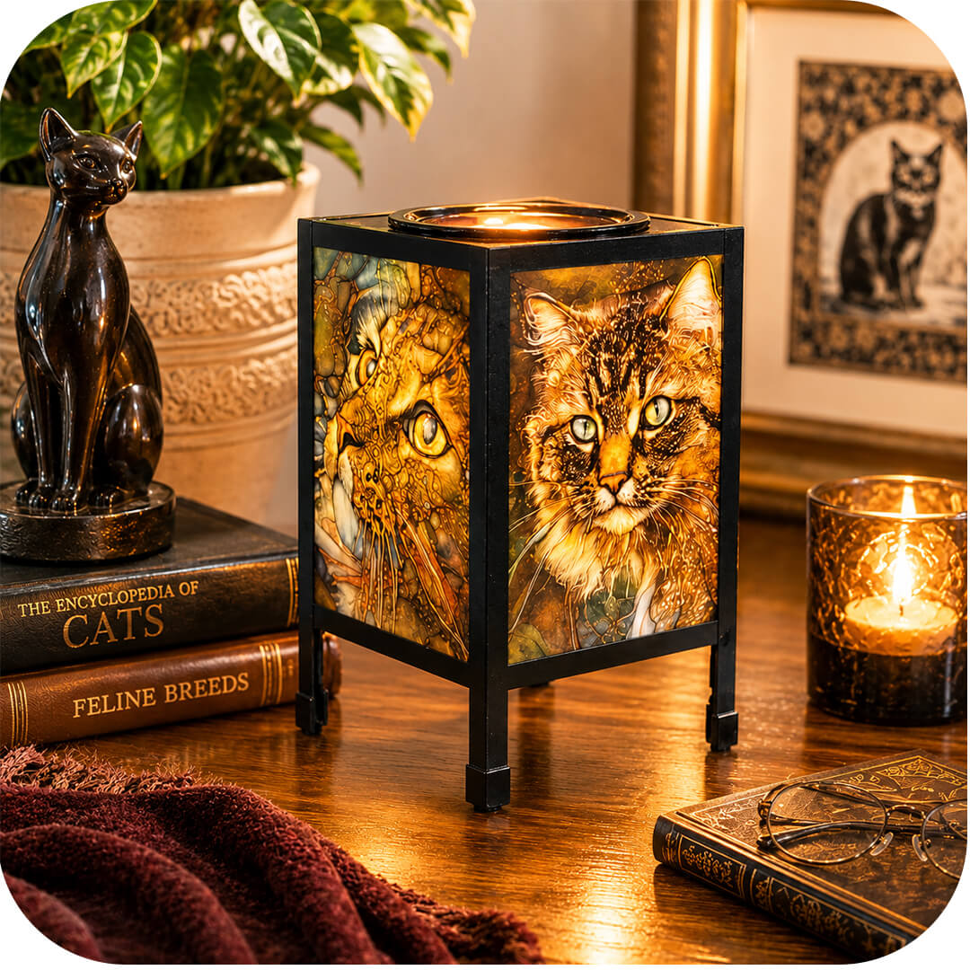 Cat Artwork Electric Wax & Oil Warmer (Adjustable Dial)