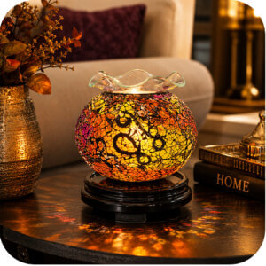 Amber Mosaic Electric Wax & Oil Warmer (Adjustable Dial)
