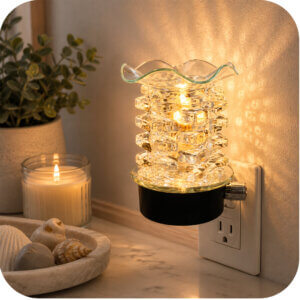Clear Glass Plug-In Wax & Oil Warmer (Adjustable Dial)