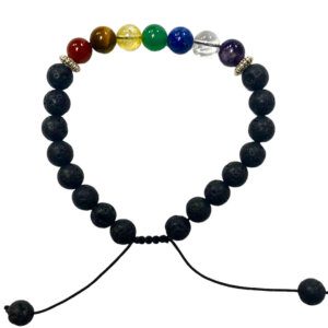 Chakra and Lava Beaded Bracelet