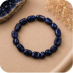 Blue Goldstone Tumbled Bracelet