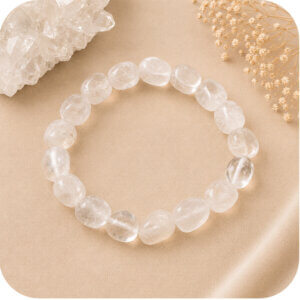 Clear Quartz Tumbled Bracelet