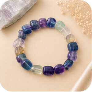 Rainbow Fluorite Tumbled Bracelet