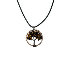 Tigers Eye Copper Tree of Life Necklace