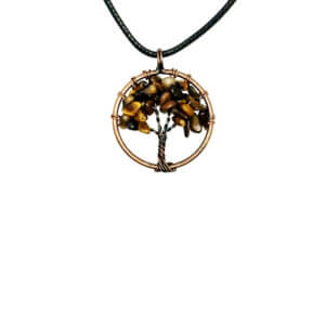 Tigers Eye Copper Tree of Life Necklace