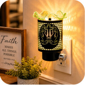 Cross & Praying Hands Plug-In Wax & Oil Warmer (Dimmer Dial Control)