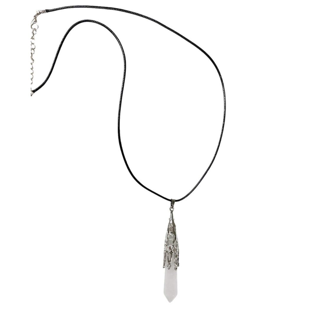 Clear Quartz Long Point Necklace