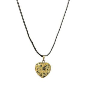 Dalmatian Jasper Heart Necklace