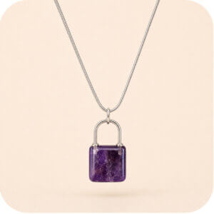 Amethyst Lock Necklace