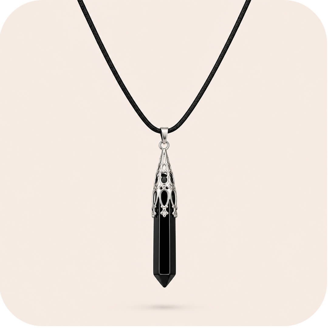 Black Onyx Long Point Necklace