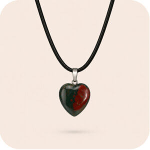 Bloodstone Crystal Heart Necklace