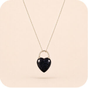 Blue Goldstone Heart Necklace