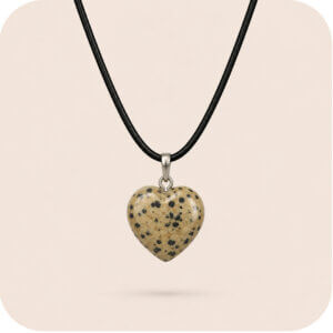 Dalmatian Jasper Heart Necklace