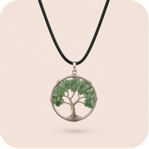 Green Aventurine Family Tree Necklace