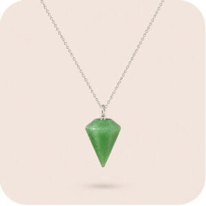 Green Aventurine Crystals Diamond Point Necklace