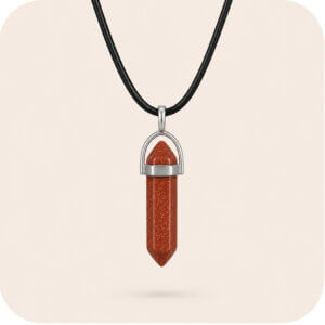 Red Goldstone Floating Point Necklace