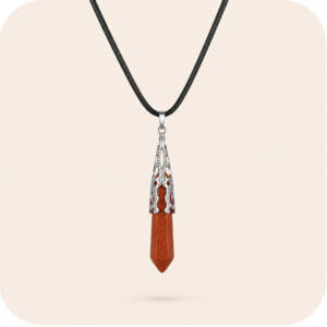 Red Goldstone Long Point Necklace