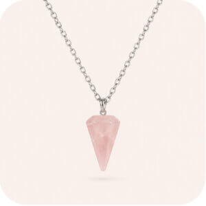 Rose Quartz Diamond Point Necklace