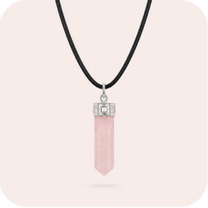 Rose Quartz Point with Leather Necklace