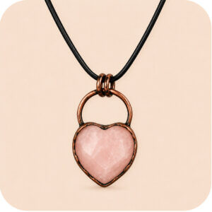 Rose Quartz Stone Heart Necklace