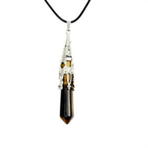 Tigers Eye Long Point Necklace