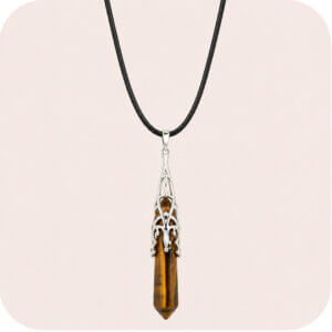 Tigers Eye Long Point Necklace