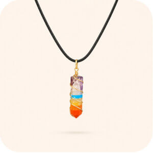 Silver Wrapped Chakra Point Crystal Necklace