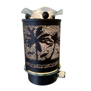 Black Metal Palm Tree Wall Plug-in Warmer