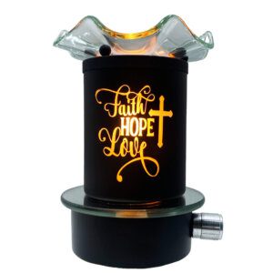 Faith Hope Love Plug-In Wax & Oil Warmer (Adjustable Dial)