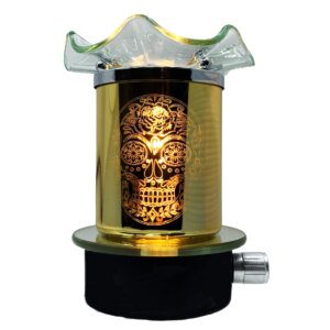 Sugar Skull Plug-In Wax & Oil Warmer (Adjustable Dial)