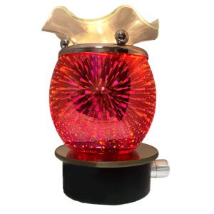 Red Radiant Glass Plug-In Wax & Oil Warmer (Adjustable Dial)