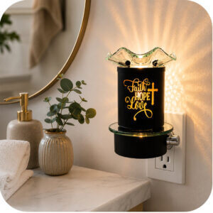 Faith Hope Love Plug-In Wax & Oil Warmer (Adjustable Dial)