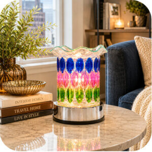 Multicolor Layered Glass Electric Wax & Oil Warmer (Touch Control)