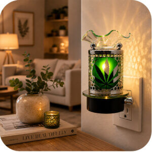 Cannabis Leaf Plug-In Wax & Oil Warmer (Adjustable Dial)