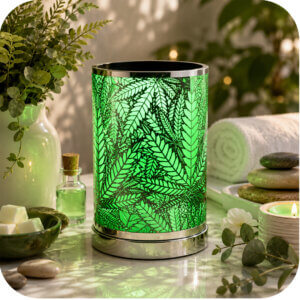 Botanical Green Leaf Electric Wax & Oil Warmer (Touch Control)